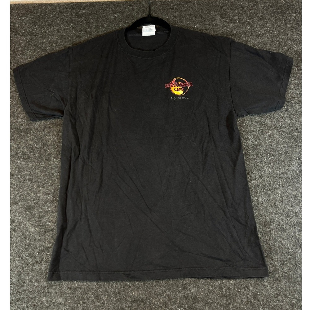Vintage 90s Hard Rock Cafe Honolulu Dragon Graphic T-Shirt Black Mens Large